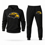 Men's Southern Miss Hoodie Joggers Set - Black digital placement mockup