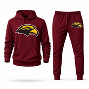 Men's Southern Miss Hoodie Joggers Set - Burgundy digital placement mockup
