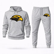 Men's Southern Miss Hoodie Joggers Set - Grey digital placement mockup