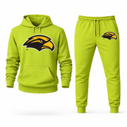 Men's Southern Miss Hoodie Joggers Set - Lime Green digital placement mockup