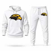 Men's Southern Miss Hoodie Joggers Set - White digital placement mockup
