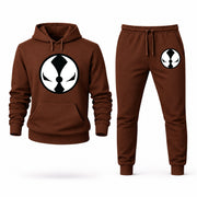 Men's Spawn Hoodie Joggers Set - Brown digital placement mockup