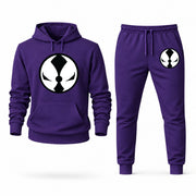 Men's Spawn Hoodie Joggers Set - Purple digital placement mockup