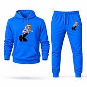 Men's Spider-Gwen Hoodie Joggers Set - Azure digital placement mockup