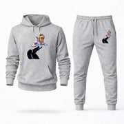 Men's Spider-Gwen Hoodie Joggers Set - Grey digital placement mockup
