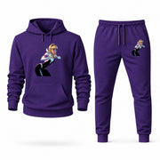 Men's Spider-Gwen Hoodie Joggers Set - Purple digital placement mockup