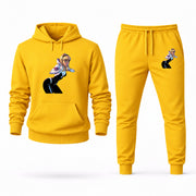 Men's Spider-Gwen Hoodie Joggers Set - Yellow digital placement mockup
