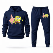 Men's SpongeBob & Patrick Hoodie Joggers Set - Navy digital placement mockup