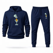 Men's Squidward Hoodie Joggers Set - Navy digital placement mockup