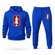 Men's Stanford Hoodie Joggers Set - Blue digital placement mockup