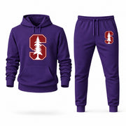 Men's Stanford Hoodie Joggers Set - Purple digital placement mockup