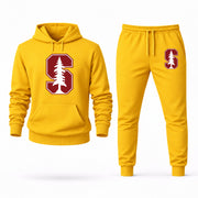 Men's Stanford Hoodie Joggers Set - Yellow digital placement mockup