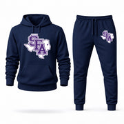 Men's Stephen F. Austin Hoodie Joggers Set - Navy digital placement mockup