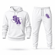 Men's Stephen F. Austin Hoodie Joggers Set - White digital placement mockup