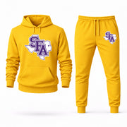 Men's Stephen F. Austin Hoodie Joggers Set - Yellow digital placement mockup