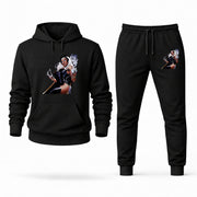 Men's Storm Hoodie Joggers Set - Black digital placement mockup