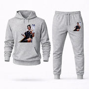 Men's Storm Hoodie Joggers Set - Grey digital placement mockup