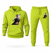 Men's Storm Hoodie Joggers Set - Lime Green digital placement mockup