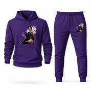 Men's Storm Hoodie Joggers Set - Purple digital placement mockup