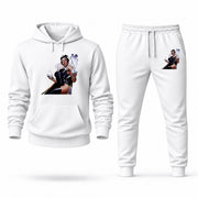 Men's Storm Hoodie Joggers Set - White digital placement mockup