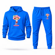 Men's Strawberry Shortcake Hoodie Joggers Set - Azure digital placement mockup