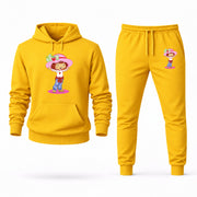 Men's Strawberry Shortcake Hoodie Joggers Set - Yellow digital placement mockup