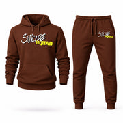 Men's Suicide Squad Hoodie Joggers Set - Brown digital placement mockup