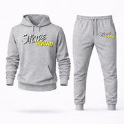 Men's Suicide Squad Hoodie Joggers Set - Grey digital placement mockup