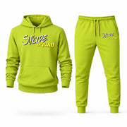 Men's Suicide Squad Hoodie Joggers Set - Lime Green digital placement mockup