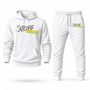 Men's Suicide Squad Hoodie Joggers Set - White digital placement mockup