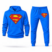 Men's Superman Hoodie Joggers Set - Azure digital placement mockup