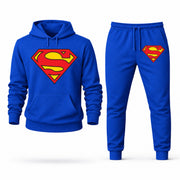 Men's Superman Hoodie Joggers Set - Blue digital placement mockup