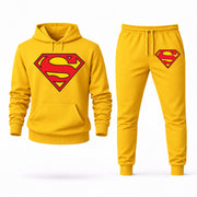 Men's Superman Hoodie Joggers Set - Yellow digital placement mockup
