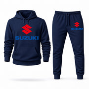 Men's Suzuki Hoodie Joggers Set - Navy digital placement mockup