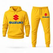 Men's Suzuki Hoodie Joggers Set - Yellow digital placement mockup