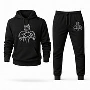 Men's Sylvester Hoodie Joggers Set - Black digital placement mockup