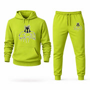 Men's Sylvester Hoodie Joggers Set - Lime Green digital placement mockup