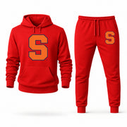 Men's Syracuse Hoodie Joggers Set - Red digital placement mockup