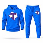 Men's Tarleton State Hoodie Joggers Set - Azure digital placement mockup