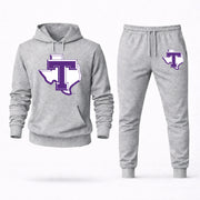 Men's Tarleton State Hoodie Joggers Set - Grey digital placement mockup