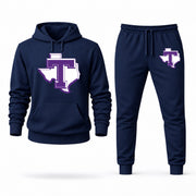 Men's Tarleton State Hoodie Joggers Set - Navy digital placement mockup