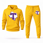 Men's Tarleton State Hoodie Joggers Set - Yellow digital placement mockup