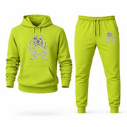 Men's Taz Hoodie Joggers Set - Lime Green digital placement mockup