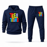 Men's Teen Titans Hoodie Joggers Set - Navy digital placement mockup