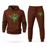 Men's Teenage Mutant Ninja Turtles Hoodie Joggers Set - Brown digital placement mockup
