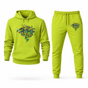 Men's Teenage Mutant Ninja Turtles Hoodie Joggers Set - Lime Green digital placement mockup