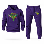 Men's Teenage Mutant Ninja Turtles Hoodie Joggers Set - Purple digital placement mockup