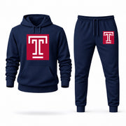 Men's Temple Hoodie Joggers Set - Navy digital placement mockup