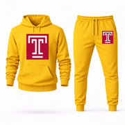 Men's Temple Hoodie Joggers Set - Yellow digital placement mockup