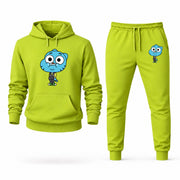 Men's The Amazing World of Gumball Hoodie Joggers Set - Lime Green digital placement mockup